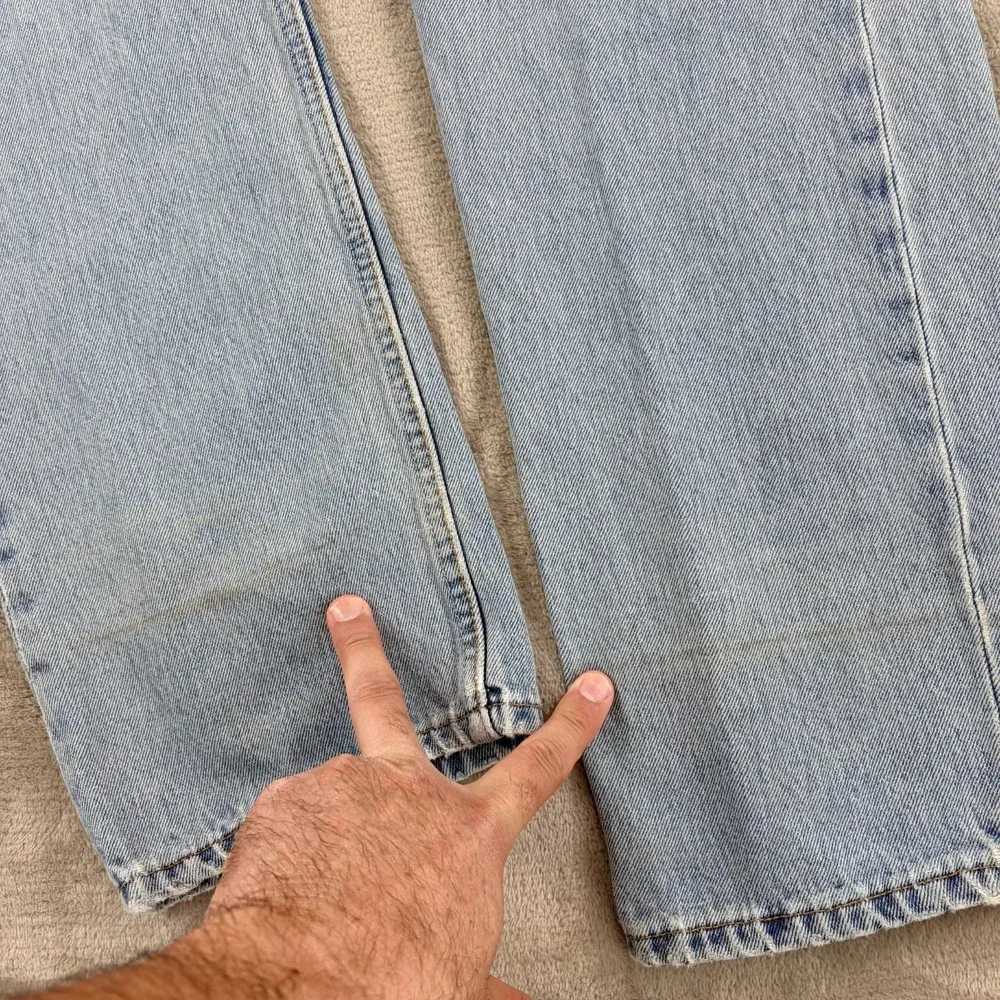 Vintage‎ Levis 501 Jeans Men 34x35 (Tag 36x36) Blue Denim Button Fly Made UK 80s